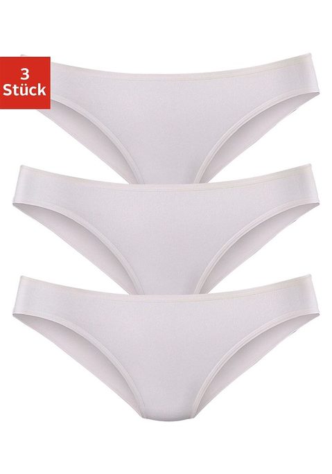 Bild: Bikinislip von LASCANA: Lascana Bikinislips im 3er-Pack. Mit flachen, elastischen Abschlüssen für eine bequeme Passform. Aus weicher, anschmiegsamer Modal-Qualität.