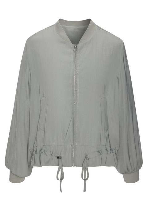 Bild: Blouson von LASCANA: Leicht glänzende Blousonjacke von Lascana. Tunnelzug mit Stoppern am Saum zum Raffen. Weiche Rippbündchen an Halsausschnitt und Ärmelabschluss. Eingrifftaschen vorn. Aus leicht glänzender Satinqualität mit recyceltem Polyester.