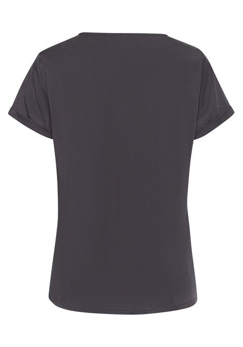 Bild: Blusenshirt von LASCANA: Blusenshirt von Lascana. Unifarben. Rundhalsausschnitt. Angesetzte Ärmel mit Umschlag. Gerader Saum mit kleinen Saumschlitzen an der Seitennaht. Weicher Materialmix.