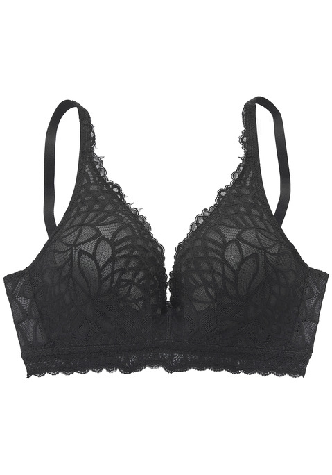 Bild: Bralette-BH von LASCANA: Feminine Bralette-BH ohne Bügel anteilig aus recyceltem Polyamid. Rundherum aus filigraner Spitze mit weichem Mesh unterlegt. Mit hübscher Zierschleife in der vorderen Mitte. Individuell verstellbare Träger sowie Rückenverschluss. Passende Unterteile aus der gleichen Serie erhältlich. Aus 88% Polyamid, 12% Elasthan.