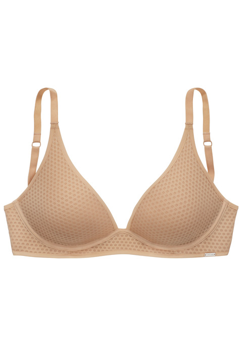 Bild: Bralette-BH von LASCANA: Modischer Bralette-BH (ohne Bügel) in angesagter Triangel-Schnittform. Nahtlose Cups aus gemustertem Spacer-Material - eine extra atmungsative, federleichte Schale. Rücken aus fancy Mesh-Material. Individuell verstellbare Träger sowie Rückenverschluss. Mit Liebe & Leidenschaft in Hamburg kreiert. Aus 61% Polyester, 29% Polyamid, 10% Elasthan.