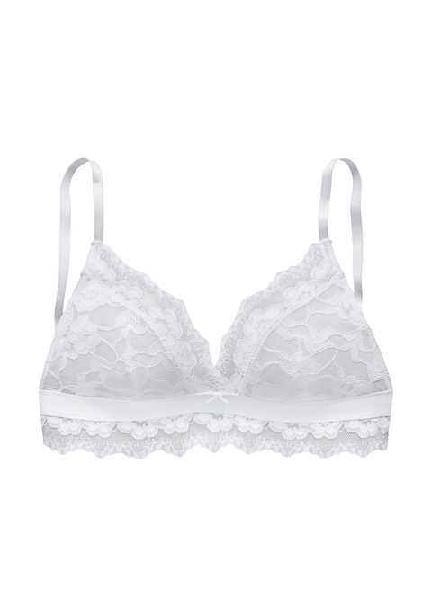Bild: Bralette-BH von LASCANA: Femininer Bralette-BH (ohne Bügel) in leichter Longform aus zarter, elastischer Jacquardspitze. Mit glänzendem Unterbrustband und feiner Zierschleife vorne mittig. Individuell verstellbare Träger sowie Rückenverschluss. Passende Unterteile aus der gleichen Serie erhältlich. Mit Liebe & Leidenschaft in Hamburg kreiert. Reizwäsche. Verführerische Dessous. Spitzen-Dessous. Romantische Dessous. Verspielte Dessous. Sexy Dessous. Aus 86% Polyamid, 10% Elasthan, 4% Polyester.
