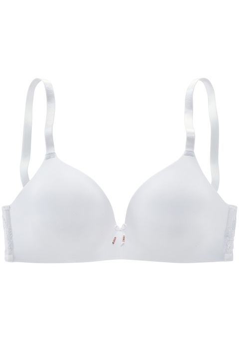 Bild: Bralette-BH von LASCANA: Hübscher Bralette-BH mit feinem Schleifenaccessoire in der vorderen Mitte. Nahtlos vorgeformte, leicht wattierte Cups. Flügel aus Soft-Mesh mit wunderschönem Blumenmuster aus Stickereispitze. Individuell verstellbare Träger sowie Rückenverschluss. Mit Liebe & Leidenschaft in Hamburg kreiert.