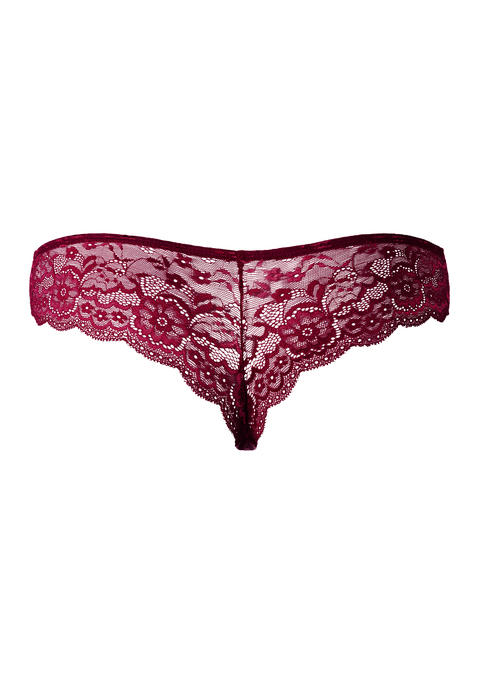 Bild: Brasilslip von LASCANA: Schöner Brasilslip von Lascana mit dezenter Raffung und Zierschleife. Weiche Microfaser vorn, transparente Spitze mit floralem Muster hinten. Passform mit niedriger Leibhöhe. Pflegeleichtes Material.