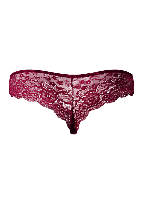 Bild: Brasilslip von LASCANA: Schöner Brasilslip von Lascana mit dezenter Raffung und Zierschleife. Weiche Microfaser vorn, transparente Spitze mit floralem Muster hinten. Passform mit niedriger Leibhöhe. Pflegeleichtes Material.