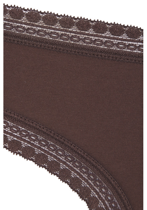 Bild: Brasilslip von LASCANA: Lascana: Slips im 3er-Pack. Mit grafischer Spitze an Taillen- und Beinabschlüssen. Allover bedruckt und uni in einer Packung. Aus weicher Baumwoll-Stretch-Qualität.