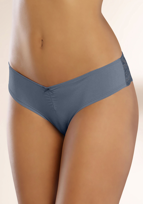 Bild: Brasilslip von LASCANA: Schöner Brasilslip von Lascana mit dezenter Raffung und Zierschleife. Weiche Microfaser vorn, transparente Spitze mit floralem Muster hinten. Passform mit niedriger Leibhöhe. Pflegeleichtes Material.