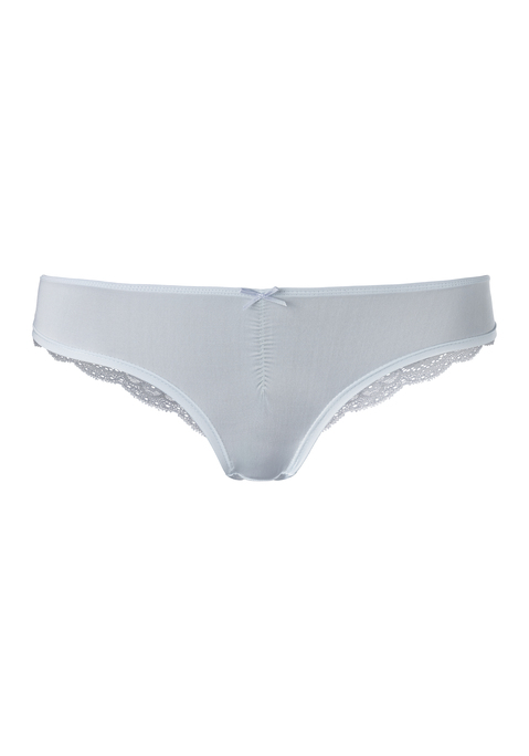 Bild: Brasilslip von LASCANA: Schöner Brasilslip von Lascana mit dezenter Raffung und Zierschleife. Weiche Microfaser vorn, transparente Spitze mit floralem Muster hinten. Passform mit niedriger Leibhöhe. Pflegeleichtes Material.