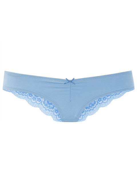 Bild: Brasilslip von LASCANA: Schöner Brasilslip von Lascana mit dezenter Raffung und Zierschleife. Weiche Microfaser vorn, transparente Spitze mit floralem Muster hinten. Passform mit niedriger Leibhöhe. Pflegeleichtes Material.