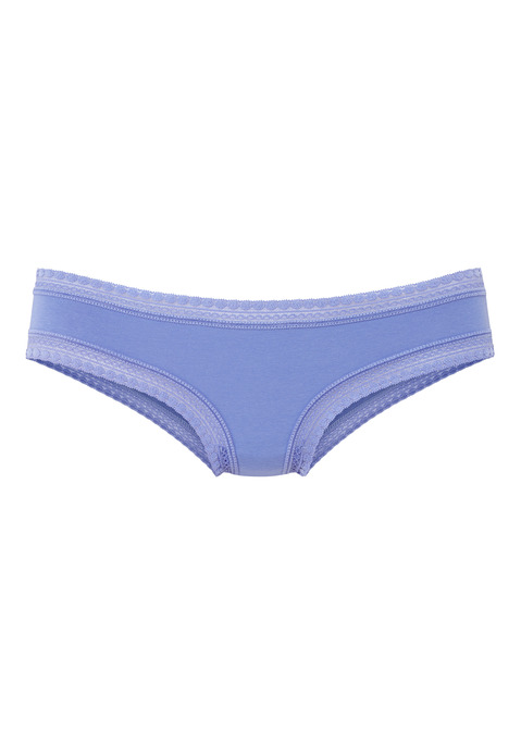 Bild: Brasilslip von LASCANA: Lascana: Slips im 3er-Pack. Mit grafischer Spitze an Taillen- und Beinabschlüssen. Allover bedruckt und uni in einer Packung. Aus weicher Baumwoll-Stretch-Qualität.