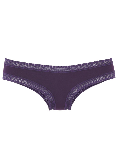 Bild: Brasilslip von LASCANA: Lascana: Slips im 3er-Pack. Mit grafischer Spitze an Taillen- und Beinabschlüssen. Allover bedruckt und uni in einer Packung. Aus weicher Baumwoll-Stretch-Qualität.