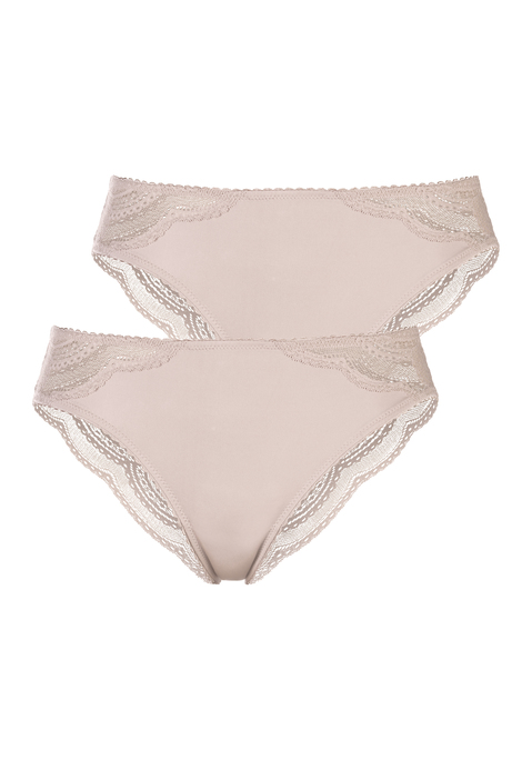 Bild: Brasilslip von LASCANA: Brasilslips von Lascana im 2er-Pack. Mit weicher Microfaser vorne, zarte Spitze hinten. Elastische Taillen- und Beinabschlüsse. Tolle Qualität aus 88% Polyamid, 12% Elasthan. Spitze aus 87% Polyamid, 13% Elasthan.