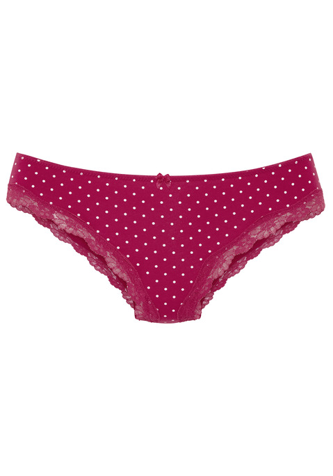 Bild: Brasilslip von LASCANA: Lascana Brasilslips im 3er-Pack. Mit kleiner Zierschleife vorn. Zarte Spitze am Beinausschnitt. Aus weicher Baumwoll-Stretch-Qualität.