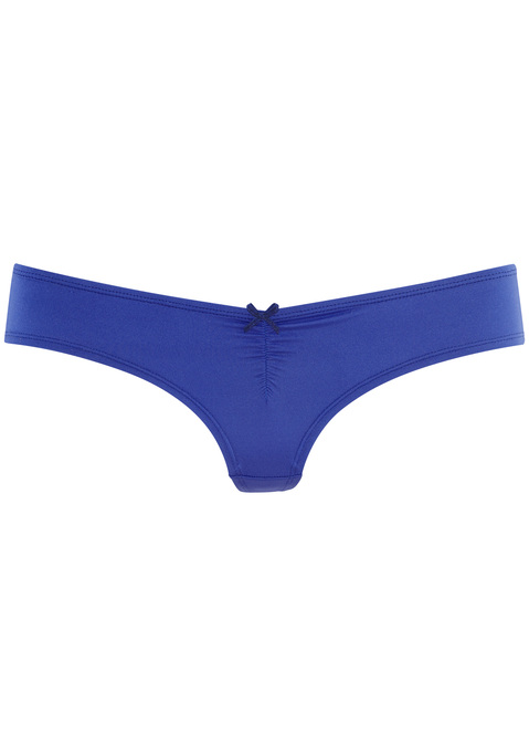 Bild: Brasilslip von LASCANA: Schöner Brasilslip von Lascana mit dezenter Raffung und Zierschleife. Weiche Microfaser vorn, transparente Spitze mit floralem Muster hinten. Passform mit niedriger Leibhöhe. Pflegeleichtes Material.