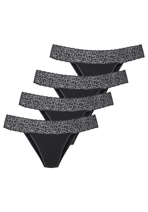 Bild: Brasilslip von LASCANA: Brasilslips von Lascana im 4er Pack. Bequemes, etwas breiteres Spitzenbündchen mit Muster. Beinausschnitte mit kleiner Spitzenkante. Elastische Baumwoll-Qualität.