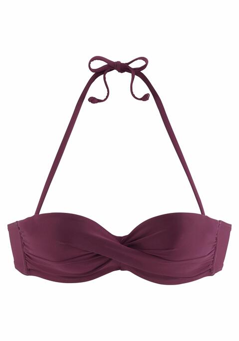 LASCANA Bügel-Bandeau-Bikini-Top Damen bordeaux Gr.34 Cup B