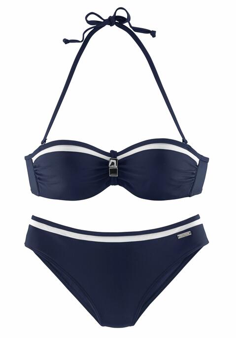 LASCANA Bügel-Bandeau-Bikini Damen marine Gr.38 Cup B