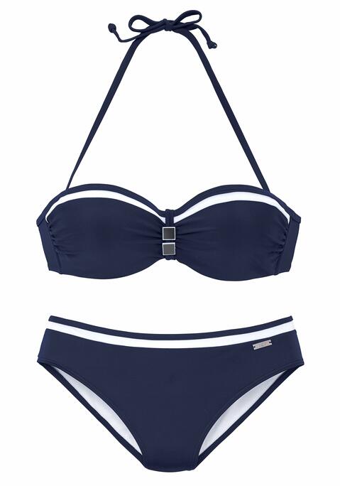 LASCANA Bügel-Bandeau-Bikini Damen marine Gr.32 Cup A