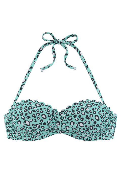 LASCANA Bügel-Bandeau-Bikini-Top Damen mint-bedruckt Gr.34 Cup B