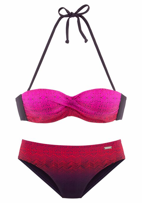 LASCANA Bügel-Bandeau-Bikini Damen rot Gr.34 Cup D