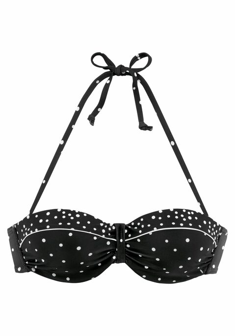 LASCANA Bügel-Bandeau-Bikini-Top Damen schwarz-weiß Gr.34 Cup B