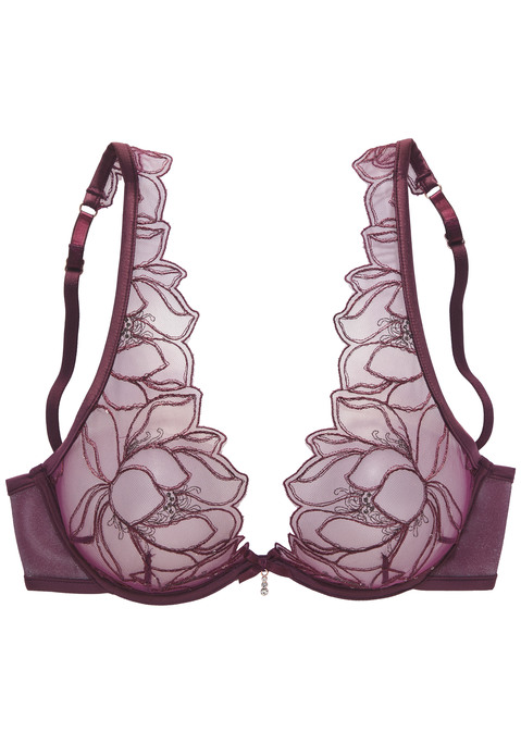 Bild: Bügel-BH von LASCANA: Edler Bügel-BH im High-Apex Look. Aus floraler Spitze und schimmerndem Soft-Mesh. Feine Zierschleife mit hübschem Glitzeraccessoire in der vorderen Mitte. Passende Unterteile aus der gleichen Serie erhältlich. Mit Liebe & Leidenschaft in Hamburg kreiert. Sexy Dessous. Spitzen-Dessous. Romantische Dessous. Verspielte Dessous. Obermaterial: 61% Polyester, 34% Polyamid, 5% Elasthan.