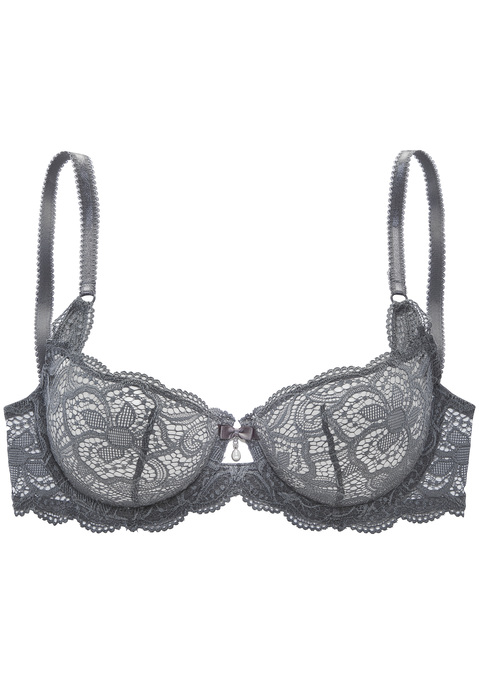 Bild: Bügel-BH von LASCANA: Femininer Bügel-BH (ohne Wattierung) mit verführerischem Cut-Out. Rundherum aus edler, floraler Spitze in transparenter Optik. Hübsche Zierschleife mit einzigartigem Perlenaccessoire. Individuell verstellbare Träger sowie Rückenverschluss. Mit Liebe & Leidenschaft in Hamburg kreiert. Obermaterial: 88% Polyamid, 12% Elasthan.