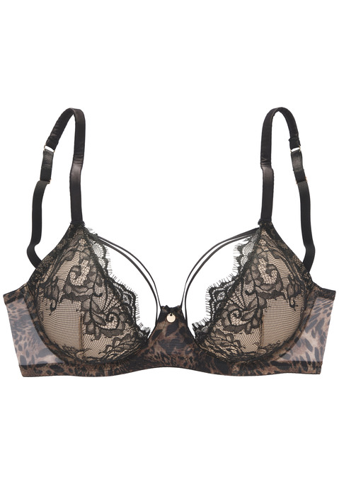 Bild: Bügel-BH von LASCANA: Verführerischer Bügel-BH mit feiner Zierschleife und Accessoire vorne mittig. Cups aus leicht transparenter, elastischer Spitze, Unterbrust aus Leo-Mesh. Mit sexy Bändchendetail an der Cupkante. Individuell verstellbare Träger sowie Rückenverschluss. Passende Unterteile aus der gleichen Serie erhältlich. Transparente Unterwäsche. Verführerische Dessous. Verspielte Dessous. Aus 50% Polyamid, 43% Polyester, 7% Elasthan.