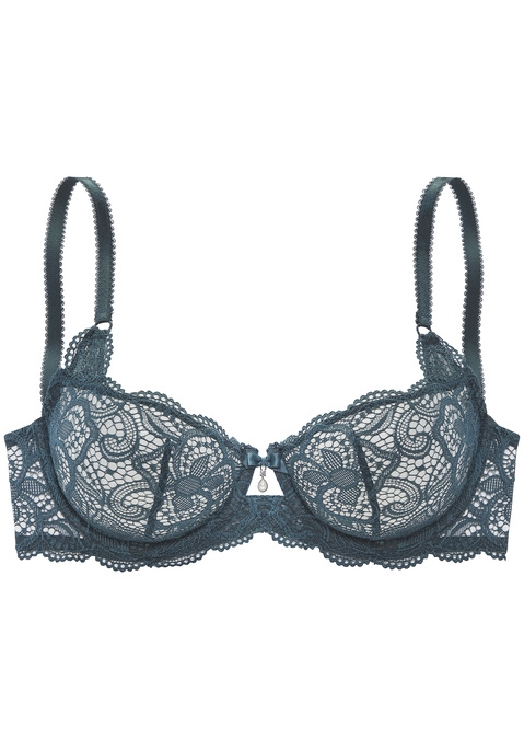 Bild: Bügel-BH von LASCANA: Femininer Bügel-BH (ohne Wattierung) mit verführerischem Cut-Out. Rundherum aus edler, floraler Spitze in transparenter Optik. Hübsche Zierschleife mit einzigartigem Perlenaccessoire. Individuell verstellbare Träger sowie Rückenverschluss. Mit Liebe & Leidenschaft in Hamburg kreiert. Obermaterial: 88% Polyamid, 12% Elasthan.