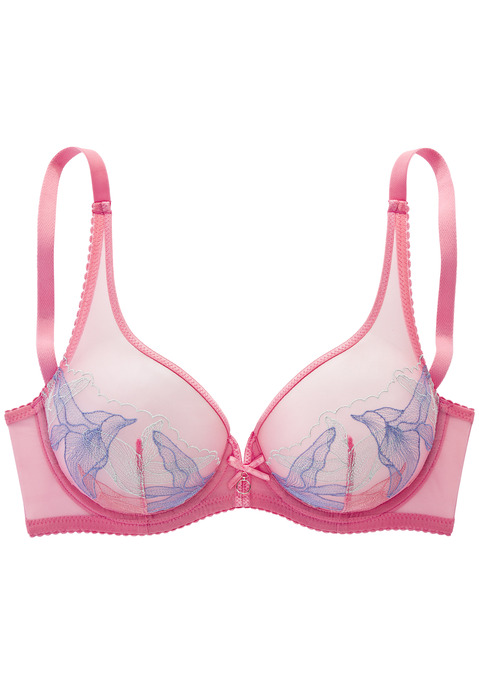 Bild: Bügel-BH von LASCANA: Extravaganter Bügel-BH in leichter High-Apex-Form. Cups aus Mesh mit hauchzarter Stickerei in trendigen Farben. Mit feiner Zierschleife und Accessoire vorne mittig. Individuell verstellbare Träger sowie Rückenverschluss. Mit Liebe & Leidenschaft in Hamburg kreiert. Transparente Unterwäsche. Reizwäsche. Verführerische Dessous. Spitzen-Dessous. Romantische Dessous. Verspielte Dessous. Aus 80% Polyamid, 15% Elasthan, 5% Polyester.