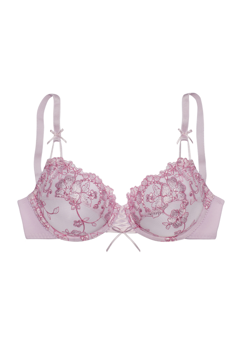 Bild: Bügel-BH von LASCANA: LASCANA: Bügel-BH (ohne Wattierung) mit Stickereispitze und schicker Schnürung vorn. Träger und Rückenverschluss verstellbar. Sexy Dessous. Spitzen-Dessous. Romantische Dessous. Verspielte Dessous. Aus 82% Polyamid, 12% Polyester, 6% Elasthan. BHs sind nicht trocknergeeignet, da die Versteller und Ringe durch die Hitze beschädigt werden und brechen.