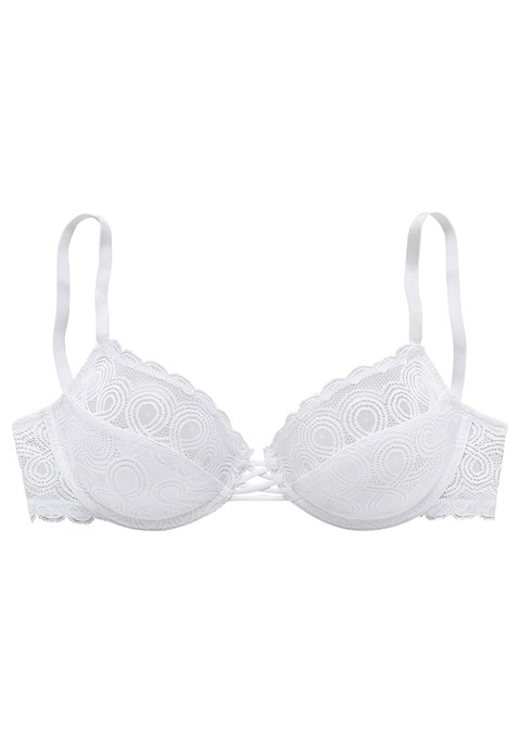 Bild: Bügel-BH von LASCANA: Femininer Bügel-BH mit extravaganter Schnürung vorn. Cups (ohne Wattierung) rundherum aus dezent transparenter Spitze. Individuell verstellbare Träger und Rückenverschluss. Passende Unterteile aus der gleichen Serie erhältlich. Mit Liebe & Leidenschaft in Hamburg kreiert. Obermaterial: 89% Polyamid, 11% Elasthan.