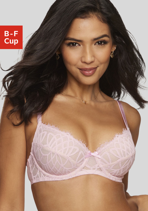Bild: Bügel-BH von LASCANA: Femininer Bügel-BH anteilig aus recyceltem Material. Leicht transparente, nicht wattierte  Cups aus filigraner Spitze. Träger und Rückenverschluss sind individuell verstellbar. Passende Unterteile aus der gleichen Serie erhältlich. Mit Liebe & Leidenschaft in Hamburg kreiert. Sexy Dessous. Spitzen-Dessous. Romantische Dessous. Verspielte Dessous. Obermaterial: 79% Polyamid, 11% Elasthan, 10% Polyester.