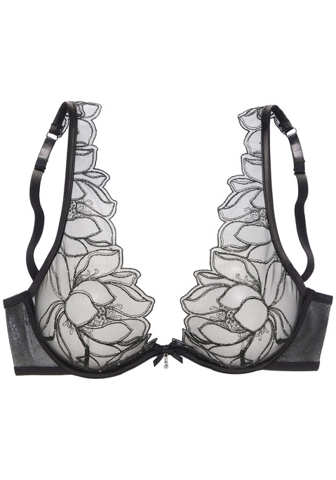 Bild: Bügel-BH von LASCANA: Edler Bügel-BH im High-Apex Look. Aus floraler Spitze und schimmerndem Soft-Mesh. Feine Zierschleife mit hübschem Glitzeraccessoire in der vorderen Mitte. Passende Unterteile aus der gleichen Serie erhältlich. Mit Liebe & Leidenschaft in Hamburg kreiert. Sexy Dessous. Spitzen-Dessous. Romantische Dessous. Verspielte Dessous. Obermaterial: 61% Polyester, 34% Polyamid, 5% Elasthan.