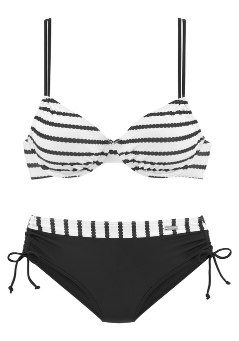 LASCANA Bügel-Bikini Damen schwarz-weiß Gr.36 Cup E