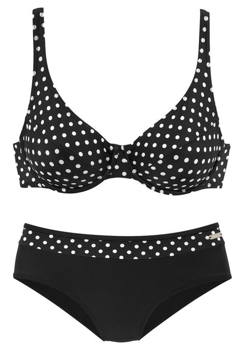 LASCANA Bügel-Bikini Damen schwarz-weiß Gr.36 Cup D