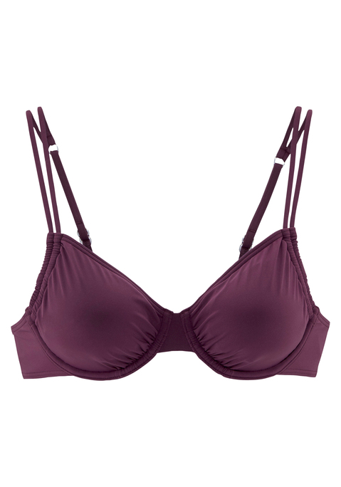 LASCANA Bügel-Bikini-Top Damen bordeaux Gr.36 Cup D