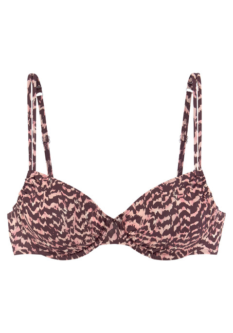 LASCANA Bügel-Bikini-Top Damen bordeaux bedruckt Gr.36 Cup C