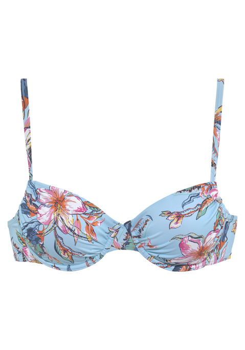 LASCANA Bügel-Bikini-Top Damen hellblau-bedruckt Gr.36 Cup E