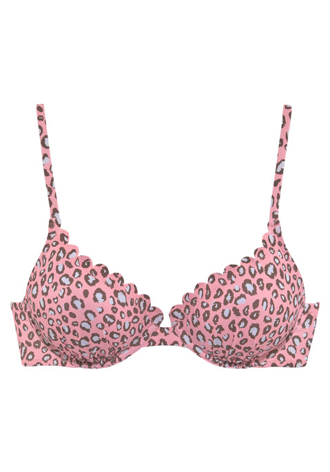 LASCANA Bügel-Bikini-Top Damen lachs-bedruckt Gr.34 Cup A