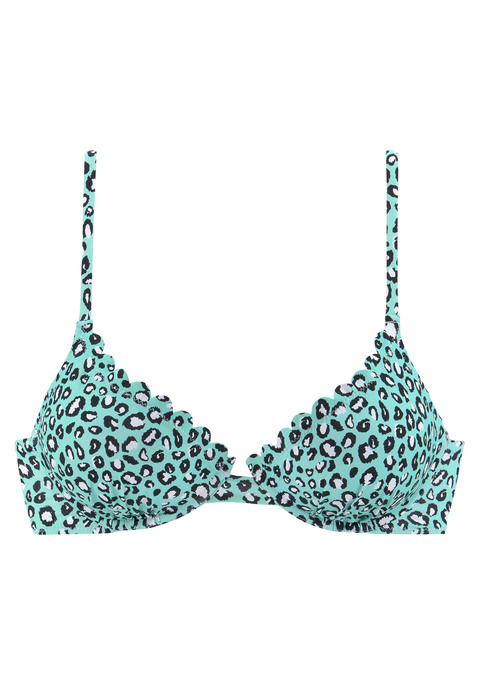 LASCANA Bügel-Bikini-Top Damen mint-bedruckt Gr.36 Cup D