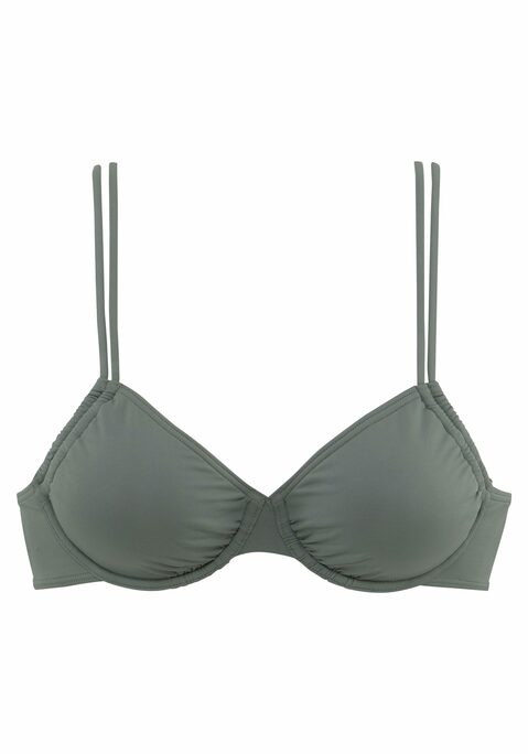 LASCANA Bügel-Bikini-Top Damen oliv Gr.36 Cup D