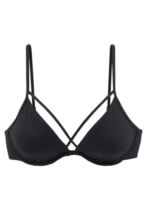 LASCANA Bügel-Bikini-Top Damen schwarz Gr.36 Cup D