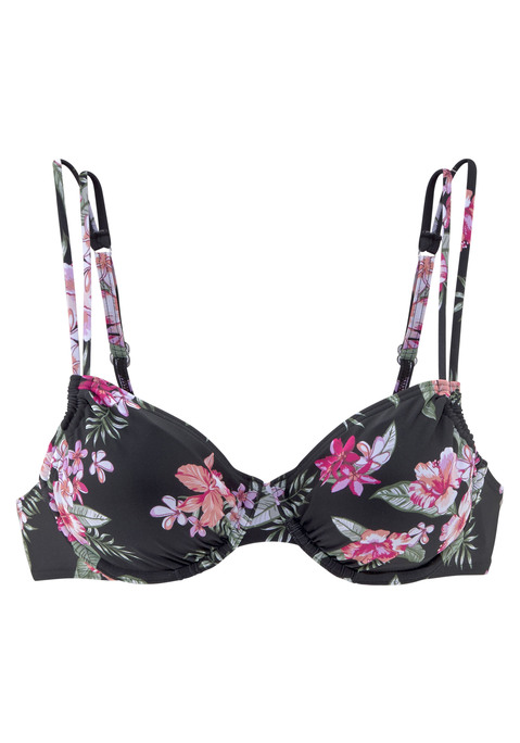 LASCANA Bügel-Bikini-Top Damen schwarz-bedruckt Gr.36 Cup C