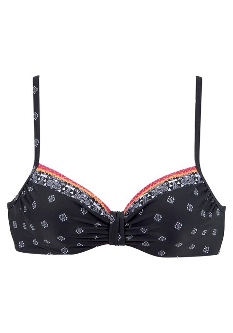 LASCANA Bügel-Bikini-Top Damen schwarz-bedruckt Gr.36 Cup C