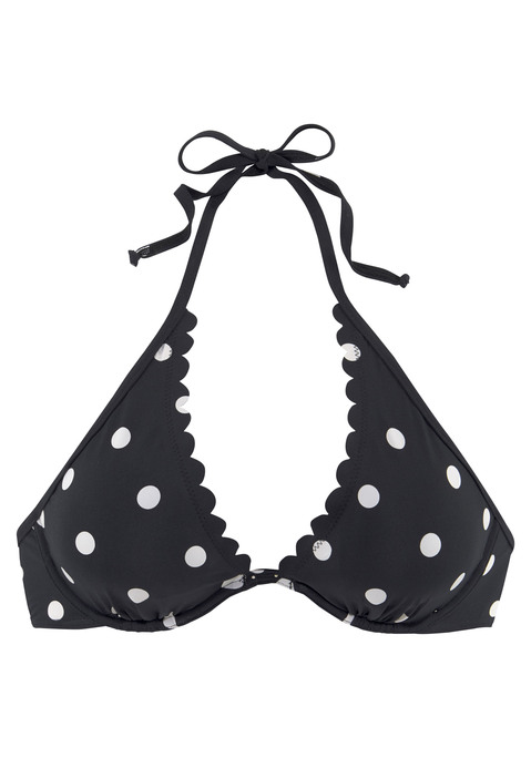 LASCANA Bügel-Bikini-Top Damen schwarz-weiß Gr.36 Cup B