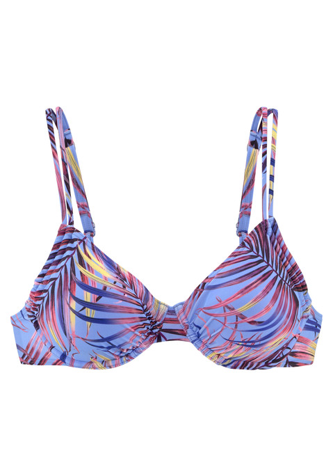 LASCANA Bügel-Bikini-Top Damen himmelblau bedruckt Gr.40 Cup E