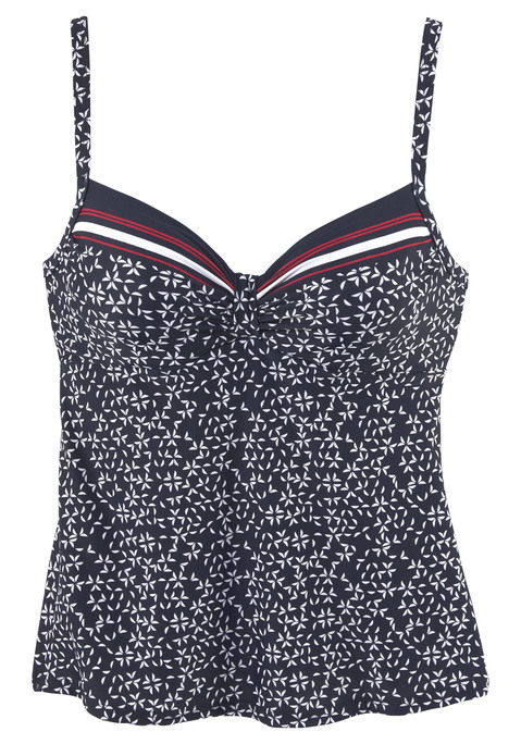 LASCANA Bügel-Tankini-Top Damen marine-bedruckt Gr.36 Cup B