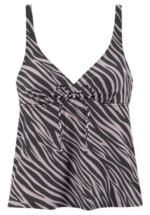 LASCANA Bügel-Tankini-Top Damen schwarz-bedruckt Gr.38 Cup E