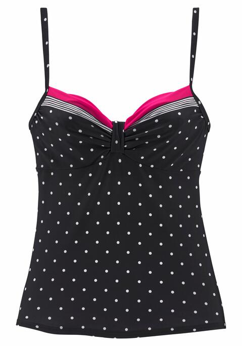 LASCANA Bügel-Tankini-Top Damen schwarz-rot Gr.38 Cup D